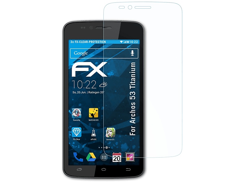 ATFOLIX 3x FX-Clear Displayschutz(für Archos Titanium) 53