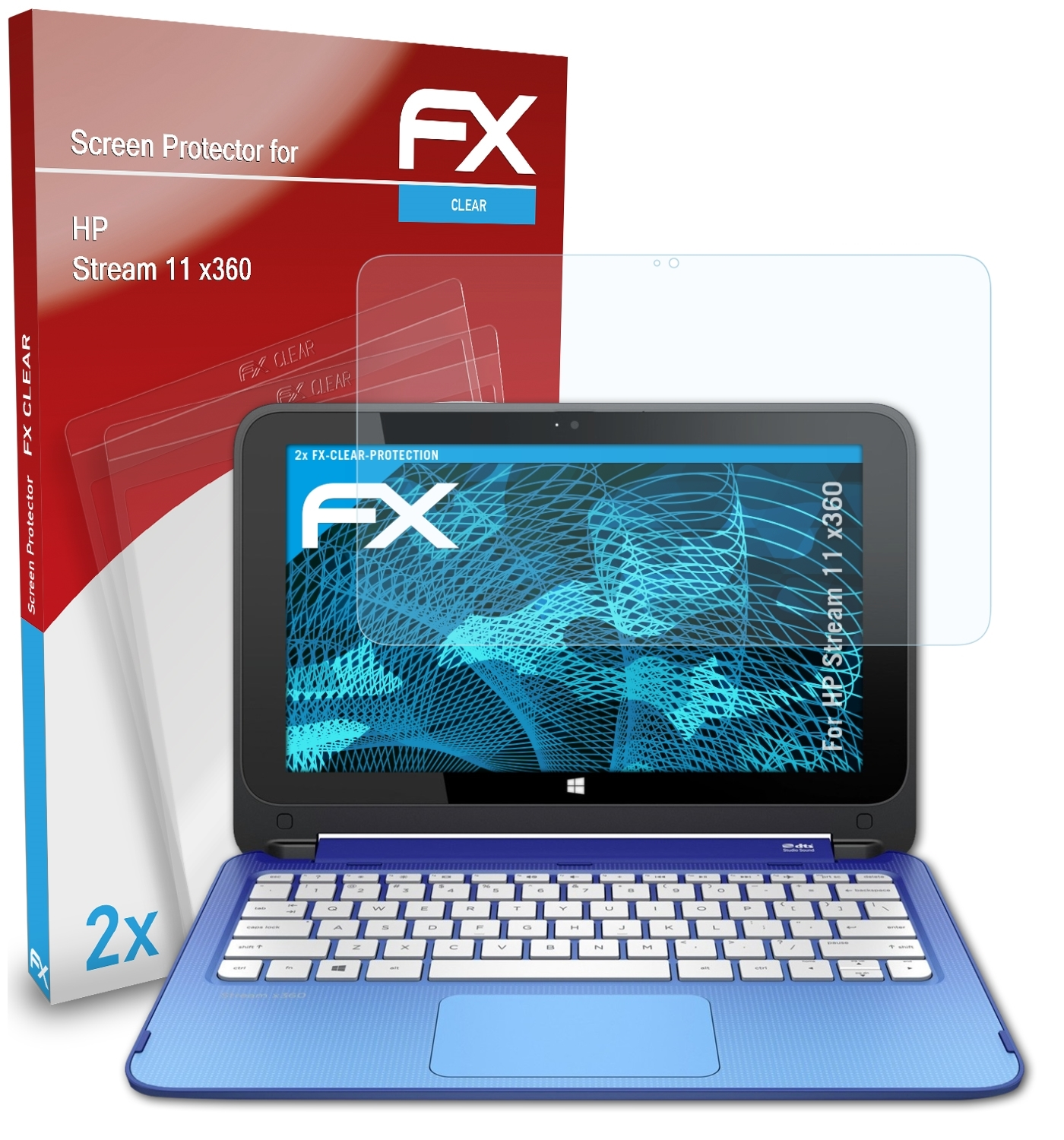ATFOLIX 2x FX-Clear Displayschutz(für HP x360) Stream 11