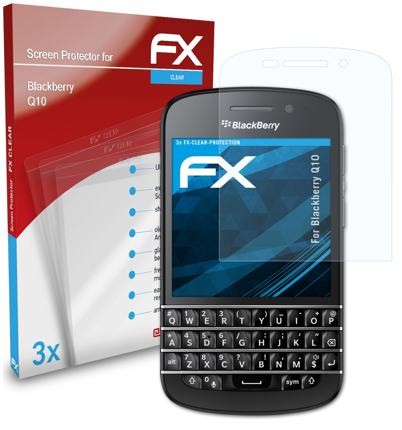 Displayschutz(für FX-Clear Blackberry ATFOLIX 3x Q10)