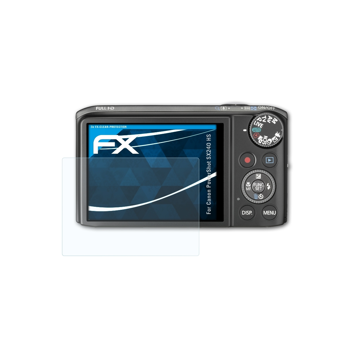 HS) 3x ATFOLIX PowerShot SX240 FX-Clear Displayschutz(für Canon