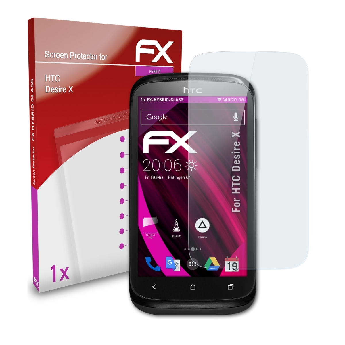 ATFOLIX FX-Hybrid-Glass Schutzglas(für HTC Desire X)