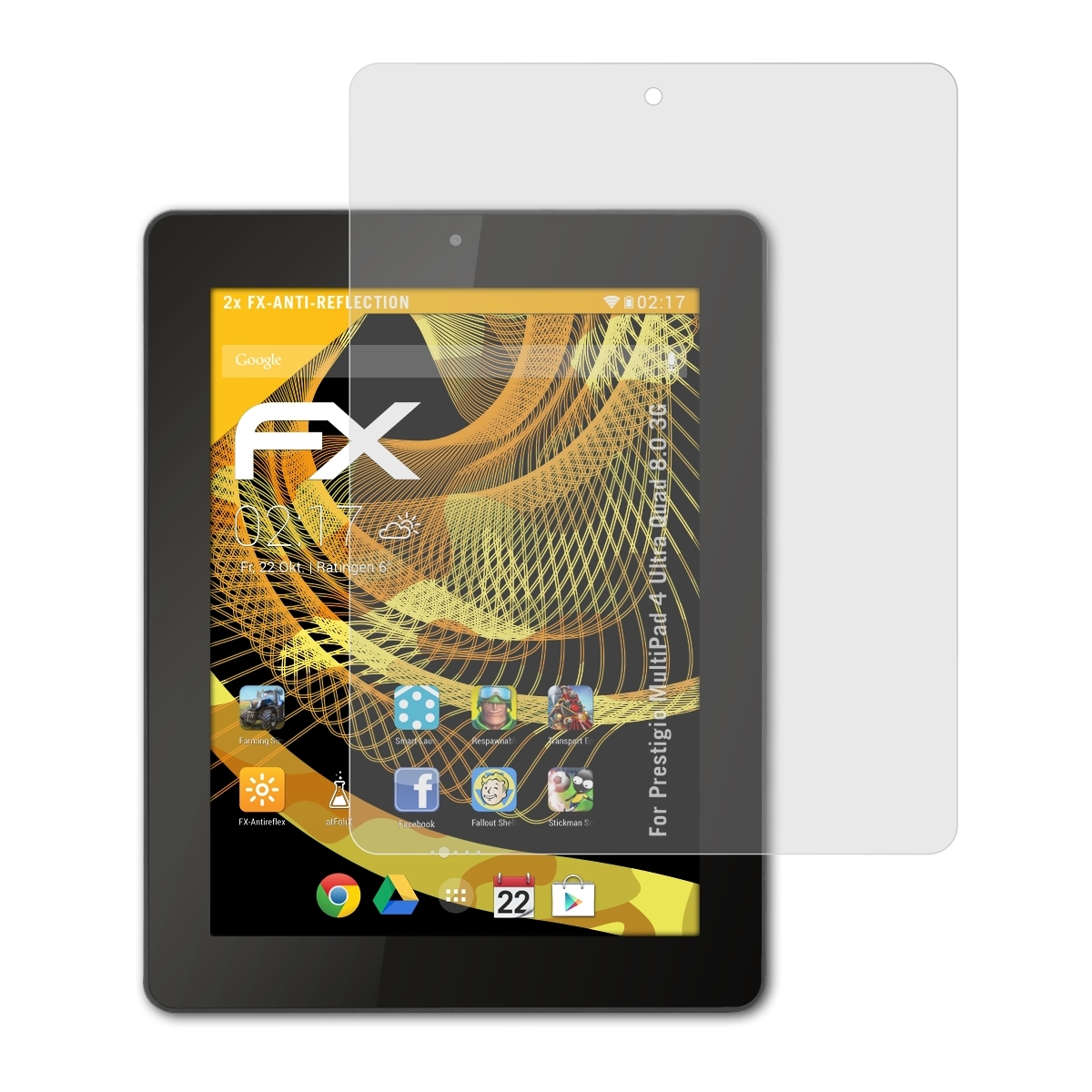 MultiPad 8.0 FX-Antireflex 3G) ATFOLIX 4 Displayschutz(für Ultra Prestigio Quad 2x