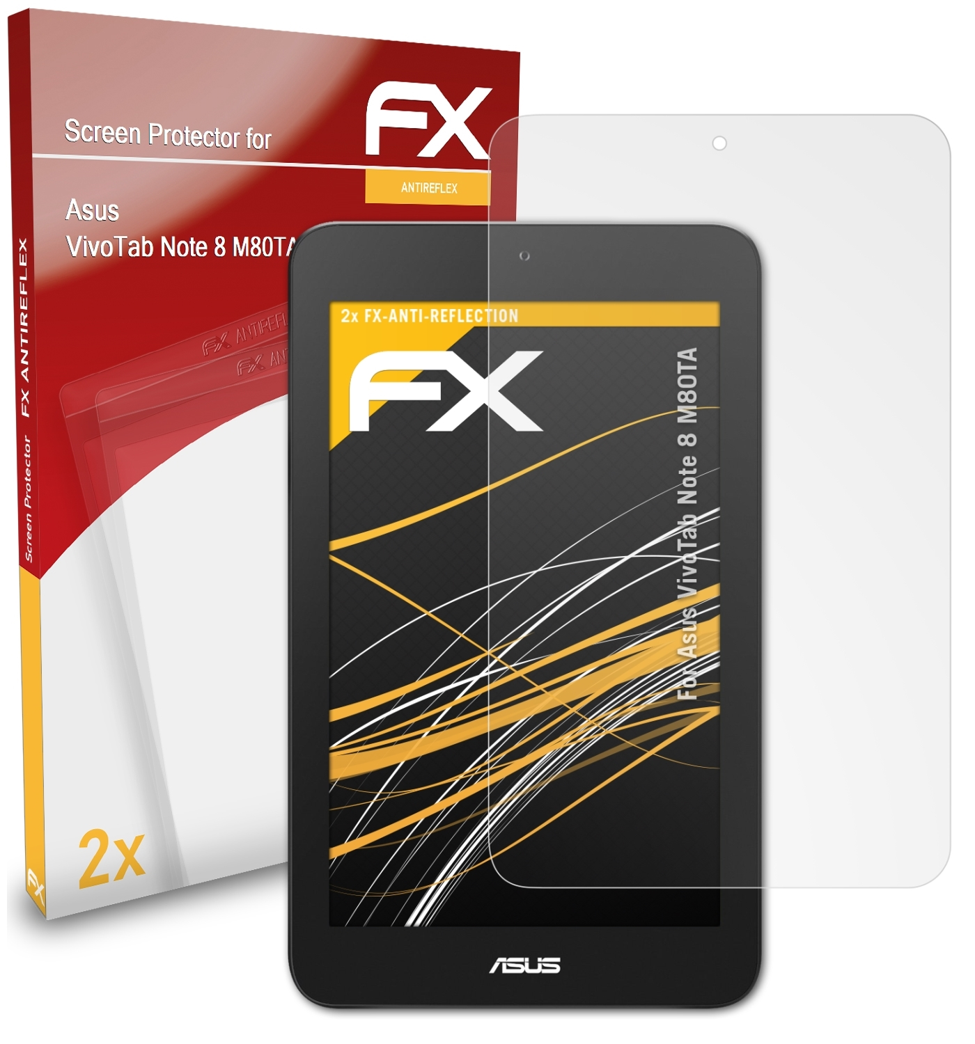 ATFOLIX 2x FX-Antireflex Asus Displayschutz(für VivoTab Note 8 (M80TA))