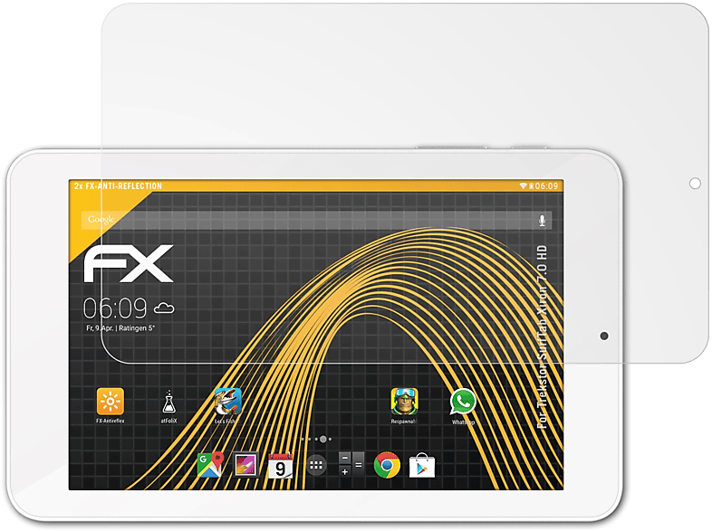 ATFOLIX 2x FX-Antireflex Displayschutz(für Trekstor HD) 7.0 SurfTab Xiron