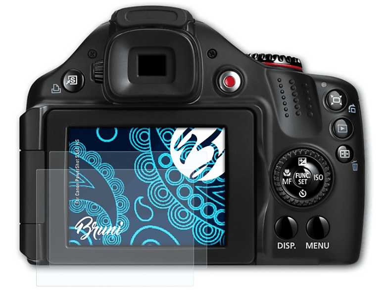 BRUNI 2x Basics-Clear Schutzfolie(für Canon PowerShot SX40 HS)