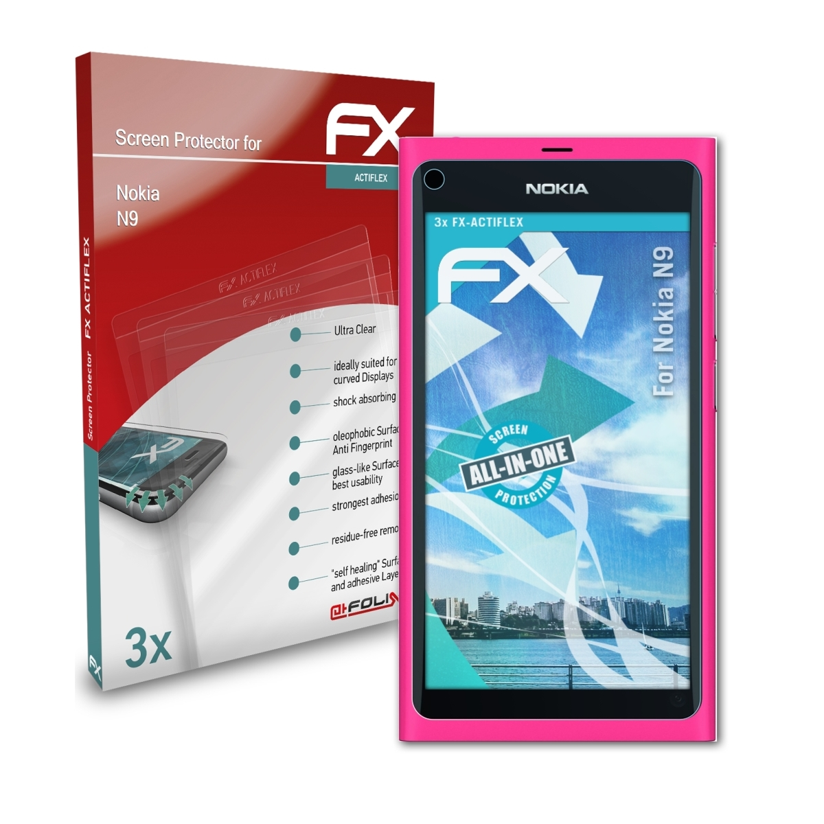 ATFOLIX Nokia FX-ActiFleX Displayschutz(für N9) 3x