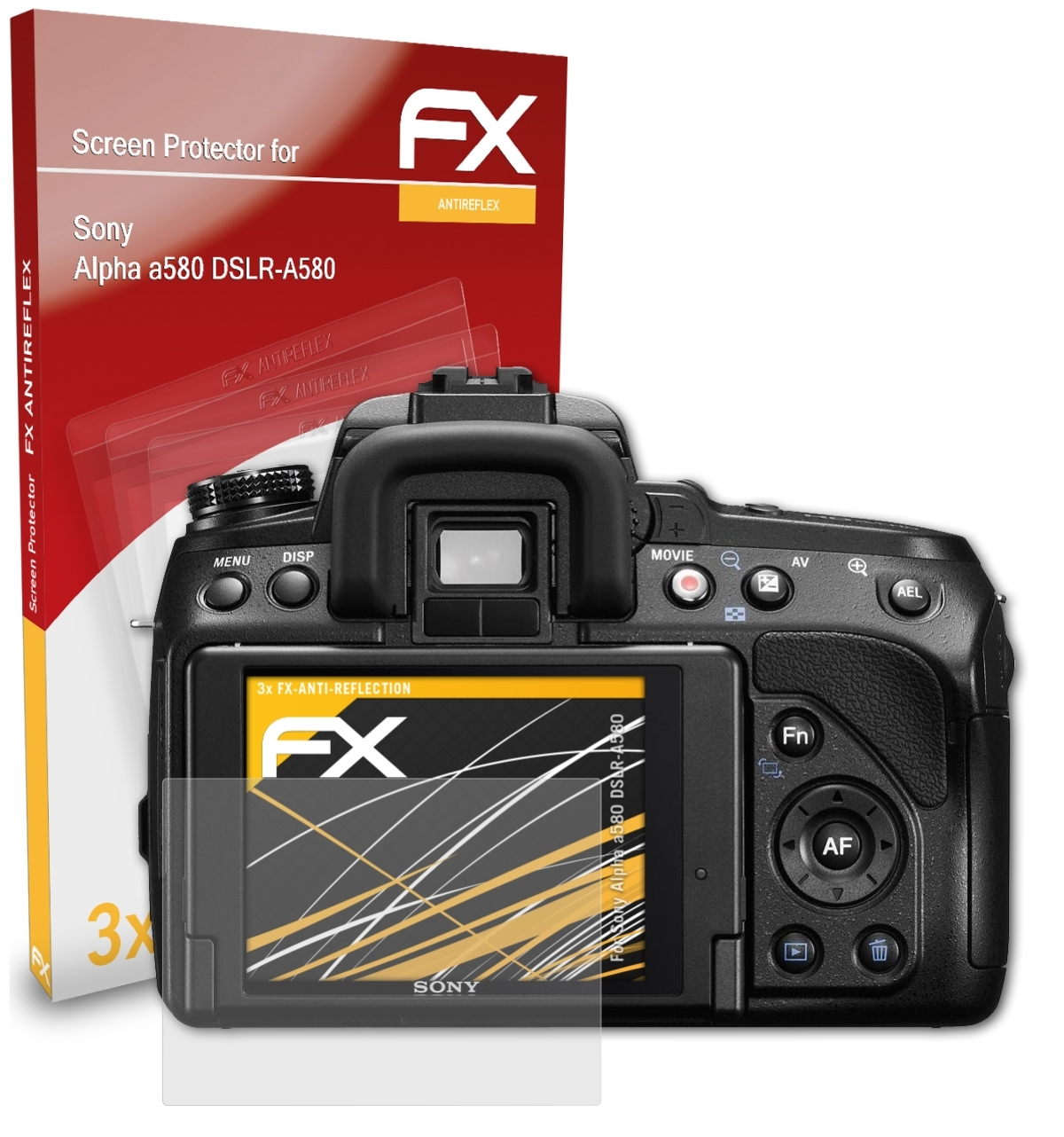 3x a580 (DSLR-A580)) FX-Antireflex ATFOLIX Sony Alpha Displayschutz(für