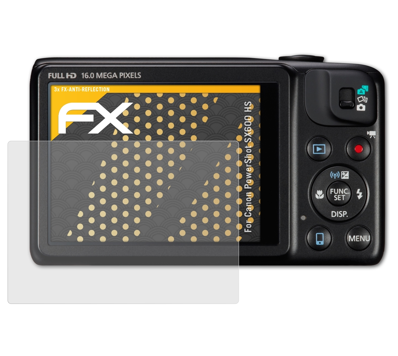 ATFOLIX HS) Displayschutz(für PowerShot Canon FX-Antireflex SX600 3x