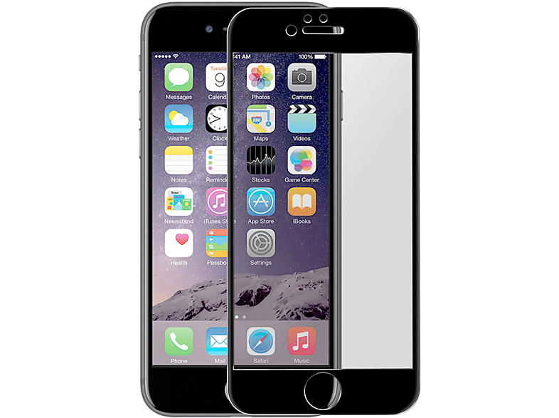 AVIZAR Gehärtetes Glas Schutzfolie mit Härtegrad, Rand Glas-Folien(für 6S) Apple Schwarz iPhone 9H