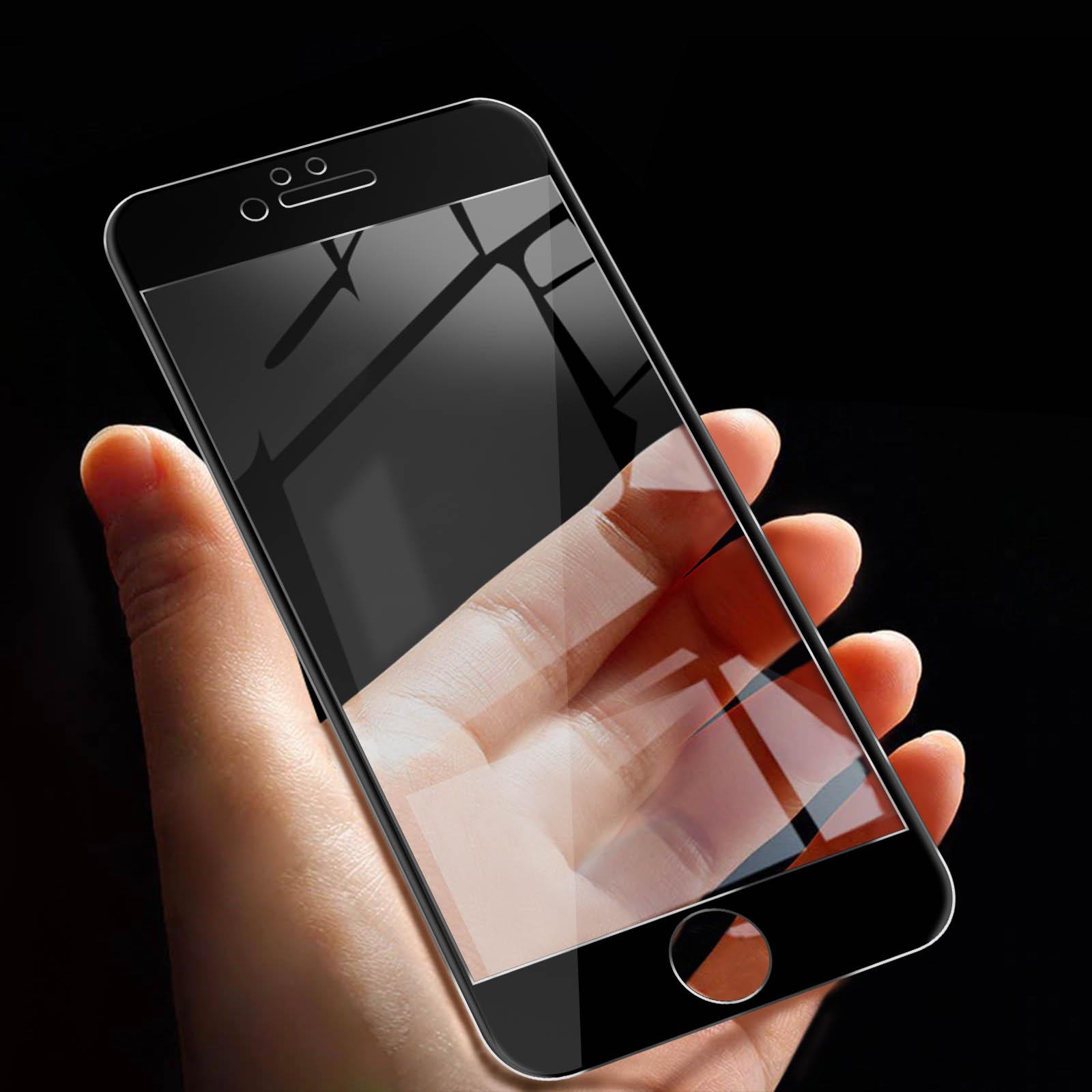 iPhone Apple Glas-Folien(für Glas Härtegrad, Schwarz Gehärtetes 6S) AVIZAR mit Rand 9H Schutzfolie