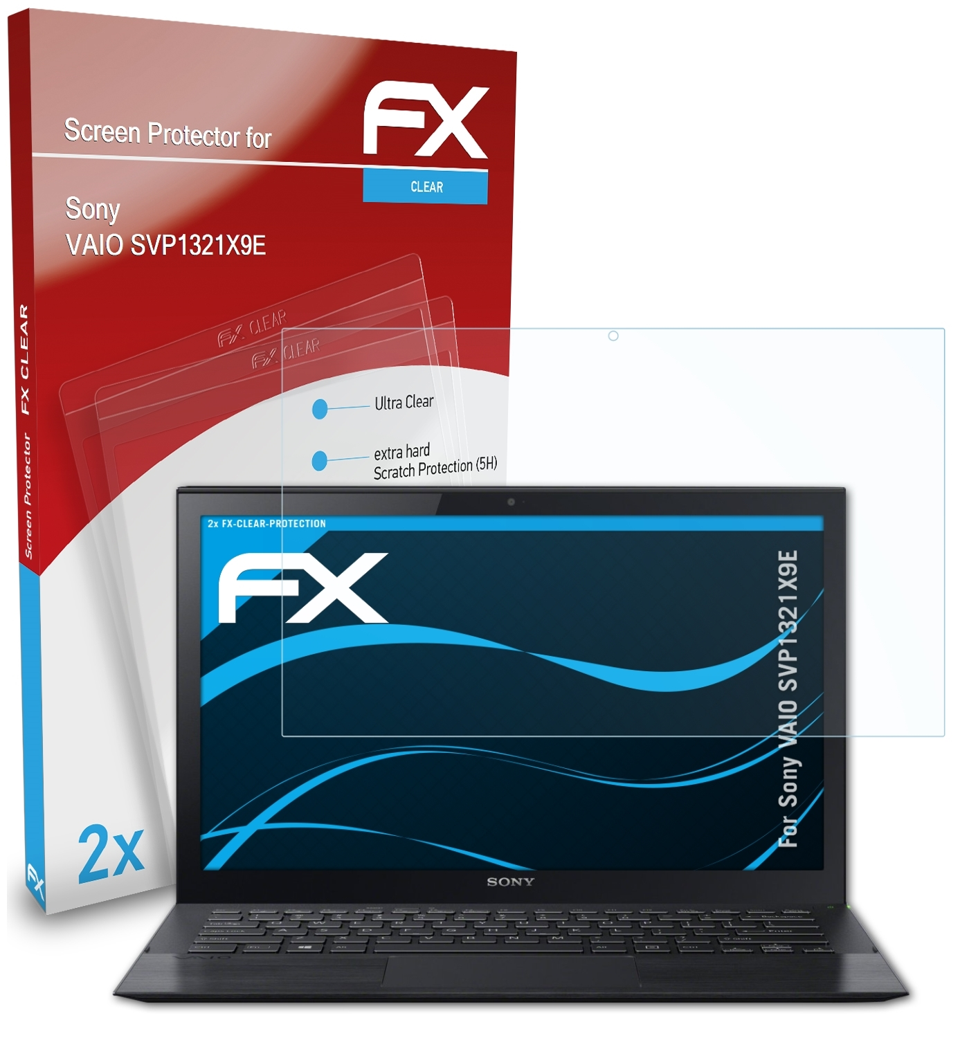 ATFOLIX Sony 2x Displayschutz(für SVP1321X9E) FX-Clear VAIO
