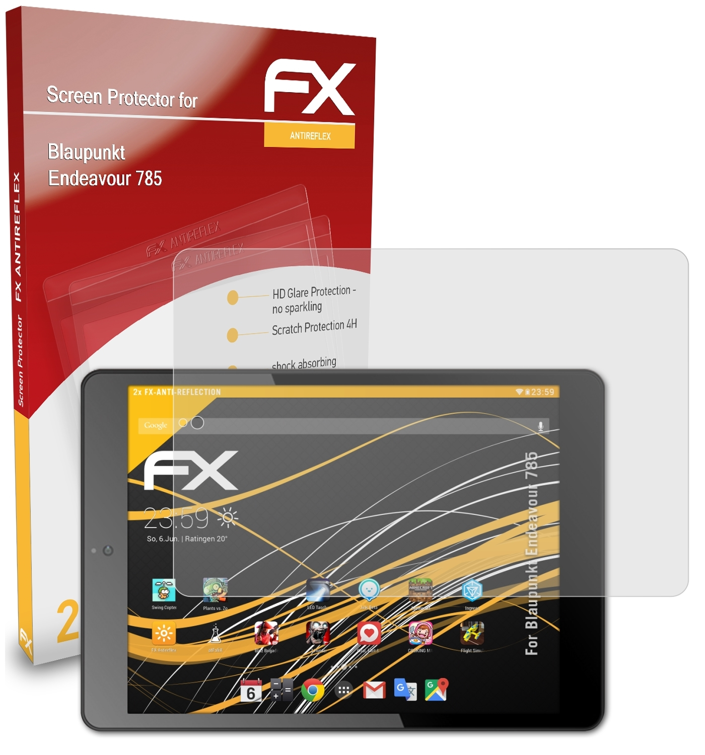 ATFOLIX 2x FX-Antireflex Displayschutz(für 785) Endeavour Blaupunkt