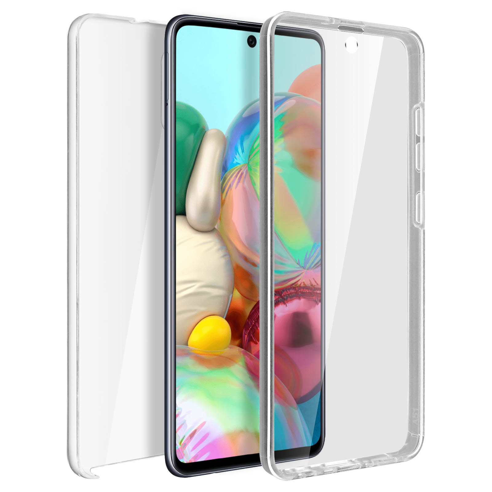Un smartphone avec un protecteur d'écran et une coque de protection.