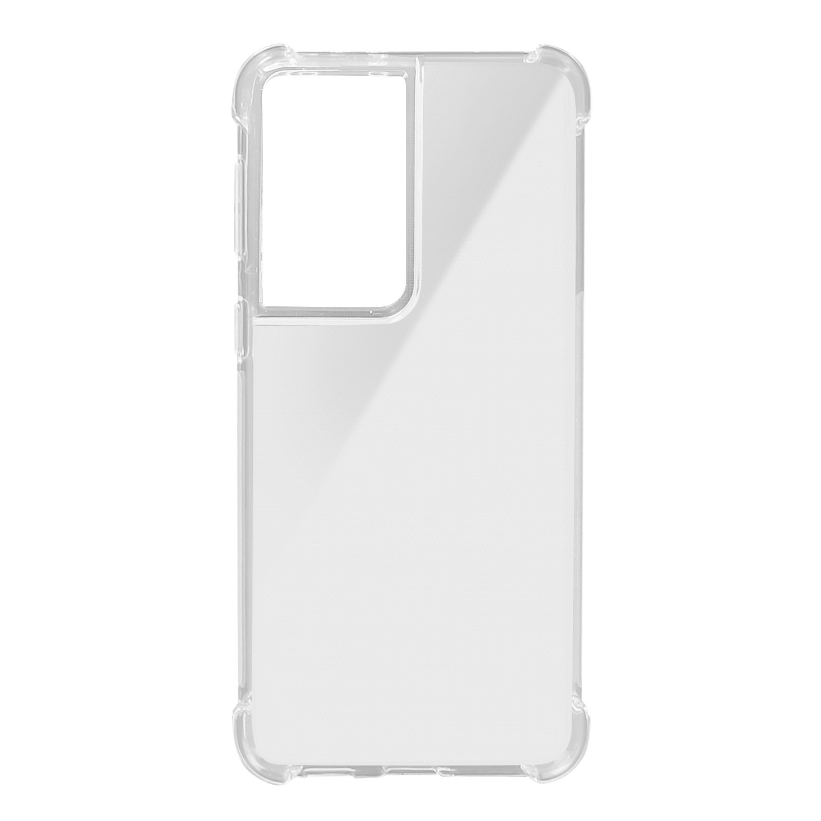 Custodia trasparente per telefono. La custodia è trasparente e ha un ritaglio per la fotocamera.