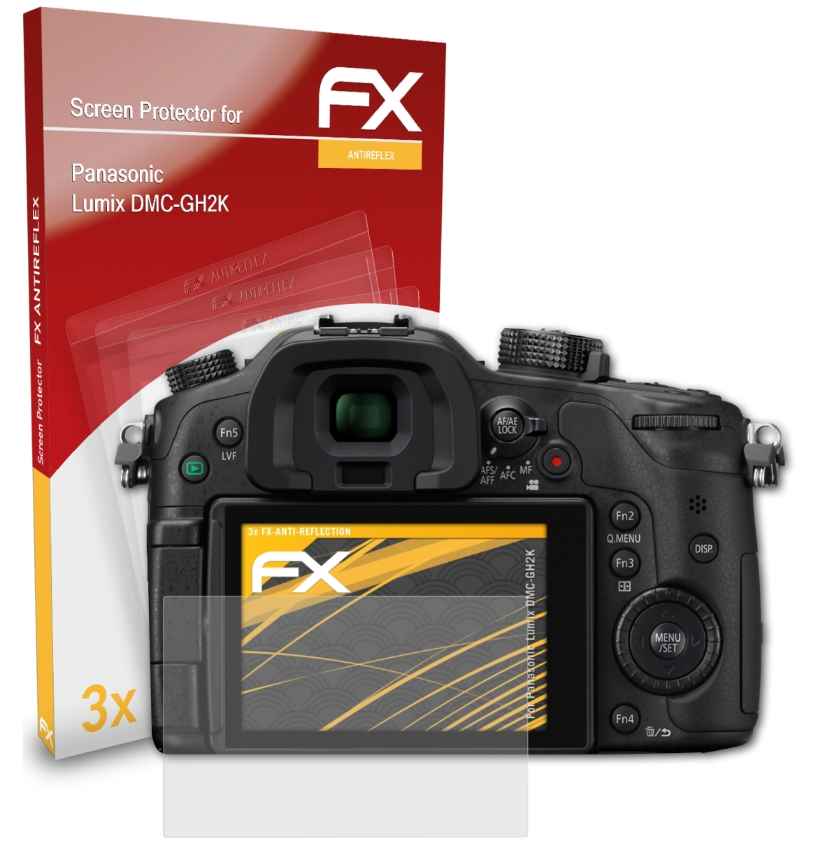 3x FX-Antireflex Lumix Panasonic DMC-GH2K) ATFOLIX Displayschutz(für