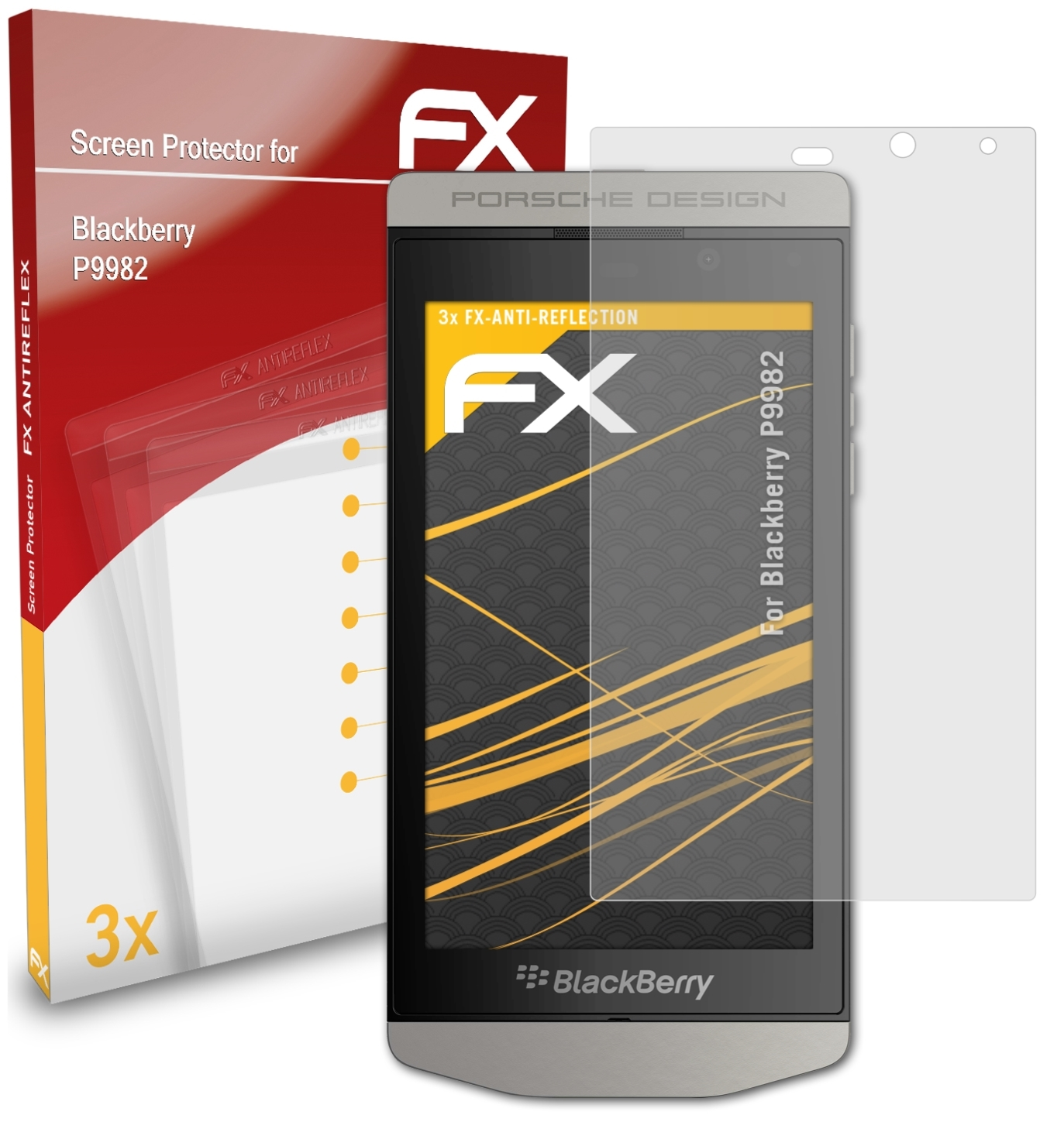 ATFOLIX 3x FX-Antireflex Displayschutz(für P9982) Blackberry