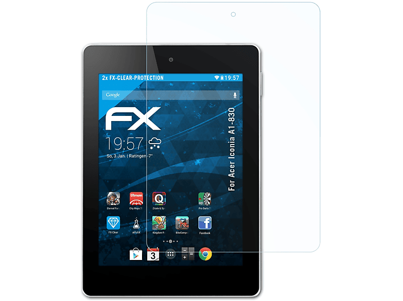 ATFOLIX 2x FX-Clear Displayschutz(für Acer Iconia A1-830)