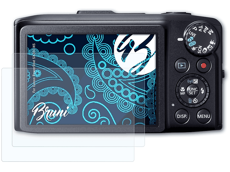 BRUNI 2x Basics-Clear Schutzfolie(für Canon PowerShot SX280 HS)