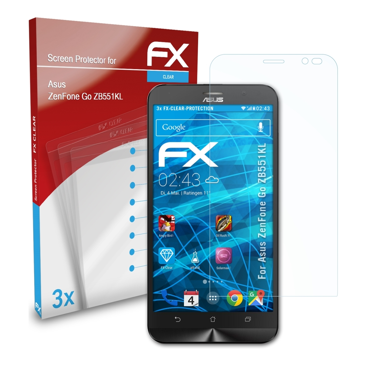 ATFOLIX Asus (ZB551KL)) Displayschutz(für ZenFone FX-Clear Go 3x