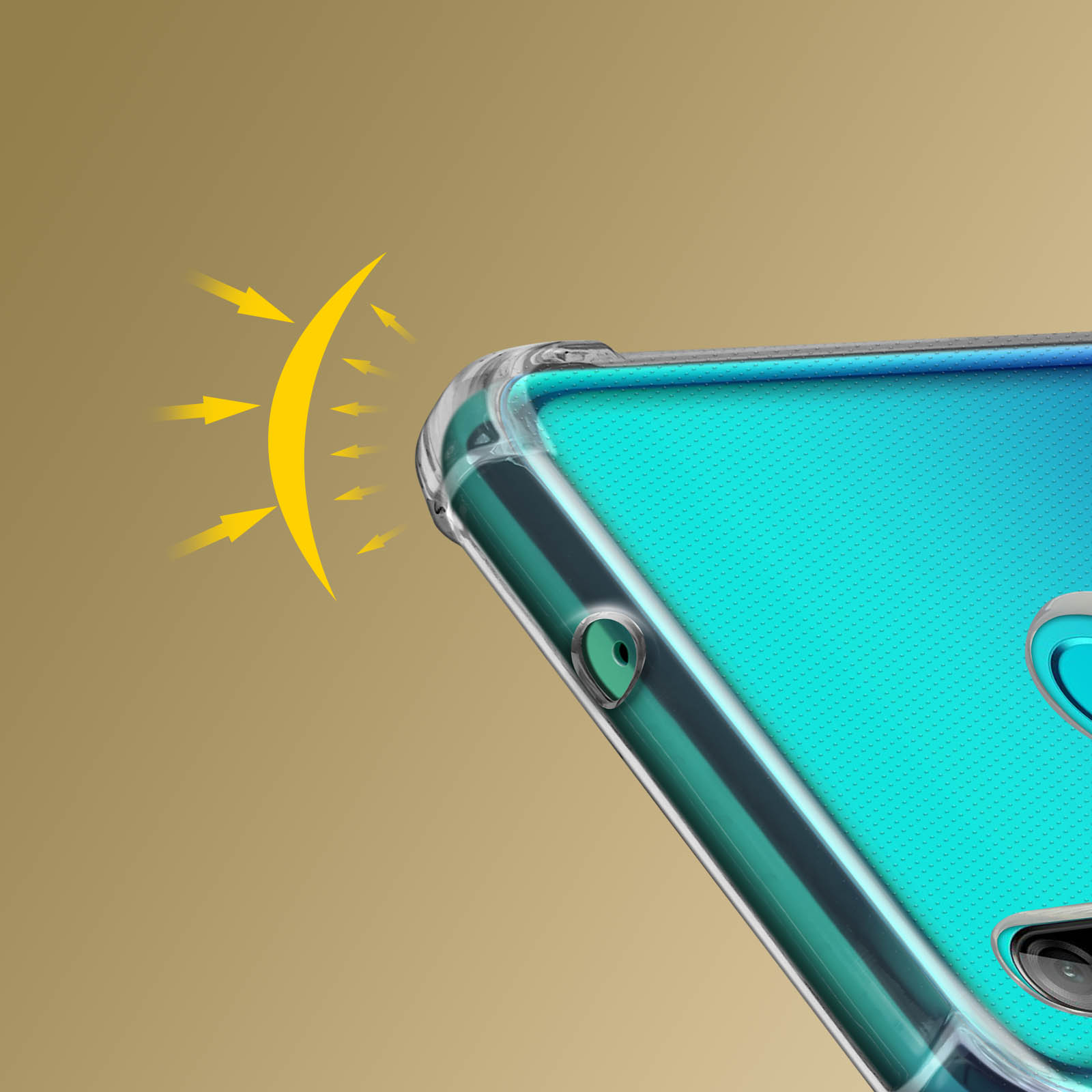 Una custodia per telefono con la luce del sole che la illumina.