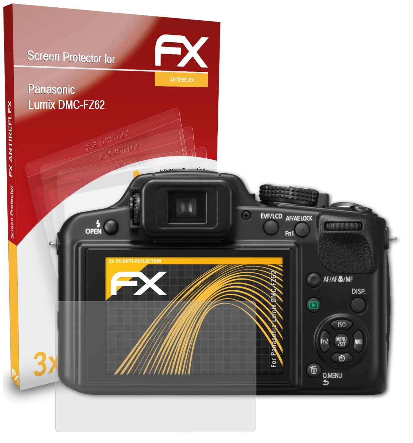 Panasonic Displayschutz(für DMC-FZ62) 3x FX-Antireflex ATFOLIX Lumix