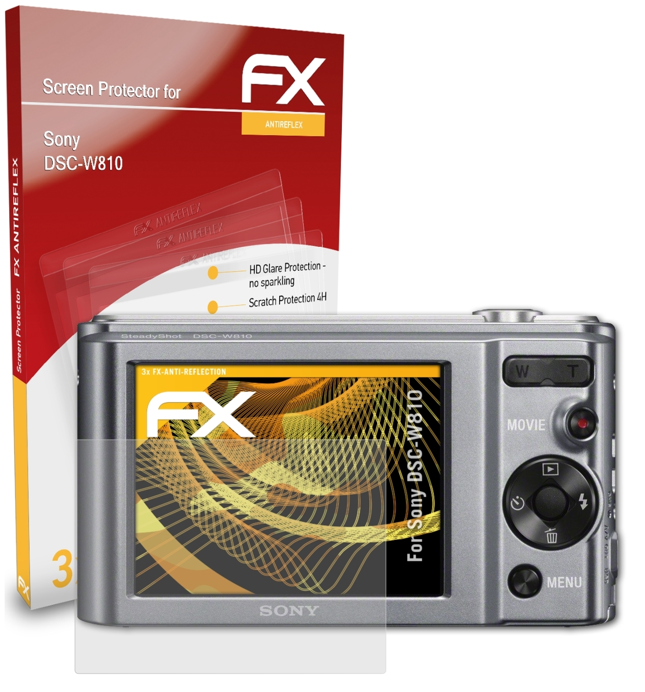 ATFOLIX DSC-W810) Displayschutz(für 3x Sony FX-Antireflex