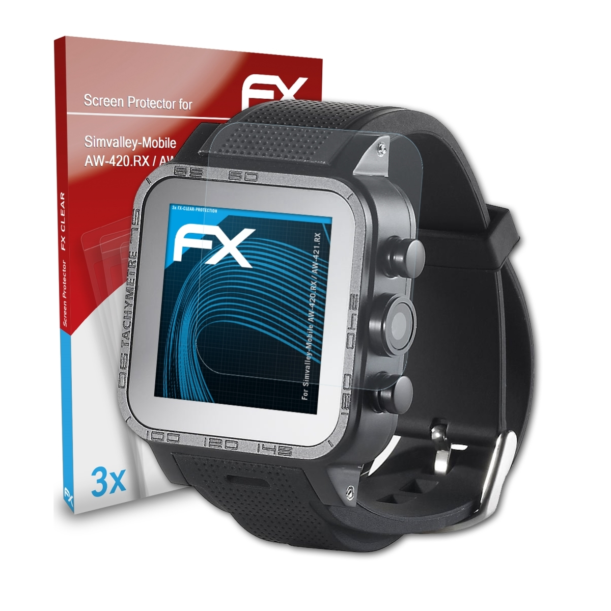 ATFOLIX 3x FX-Clear AW-420.RX / Displayschutz(für AW-421.RX) Simvalley-Mobile
