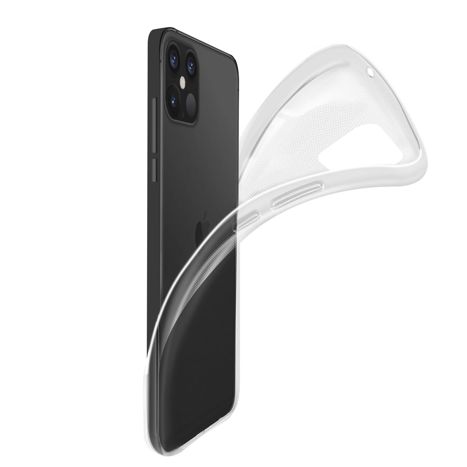 Apple, Transparent Gelhülle Max, 12 iPhone Backcover, AVIZAR Pro Series,