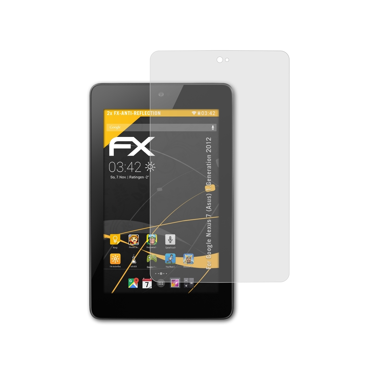 ATFOLIX 2x FX-Antireflex Displayschutz(für Google (1.Generation (Asus) 7 Nexus 2012))