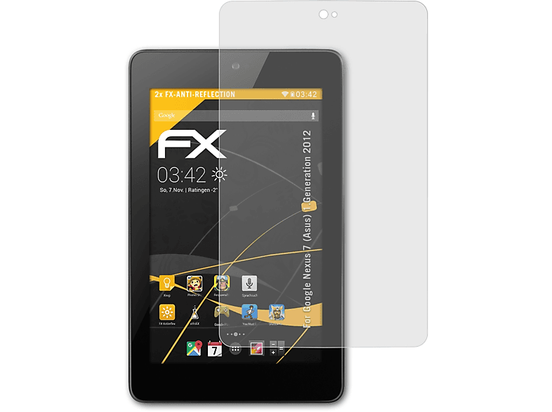 ATFOLIX 2x FX-Antireflex Displayschutz(für Google Nexus 7 (Asus) (1.Generation 2012))