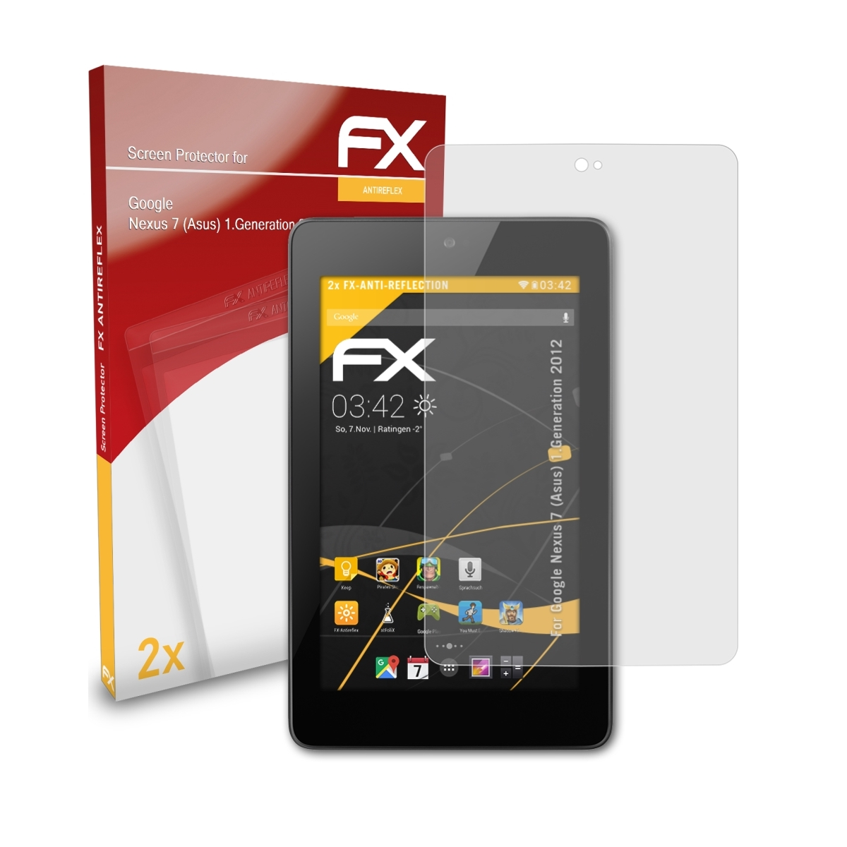 ATFOLIX 2x FX-Antireflex Displayschutz(für 7 (1.Generation Nexus Google (Asus) 2012))
