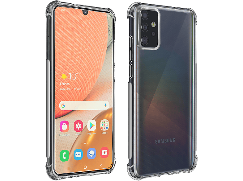 AVIZAR Prems Series, Backcover, Samsung, A72, Transparent Galaxy