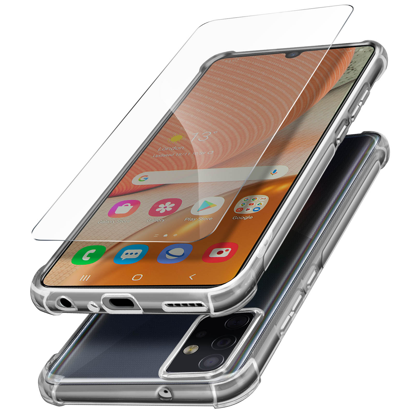 Backcover, Prems A72, AVIZAR Samsung, Transparent Galaxy Series,