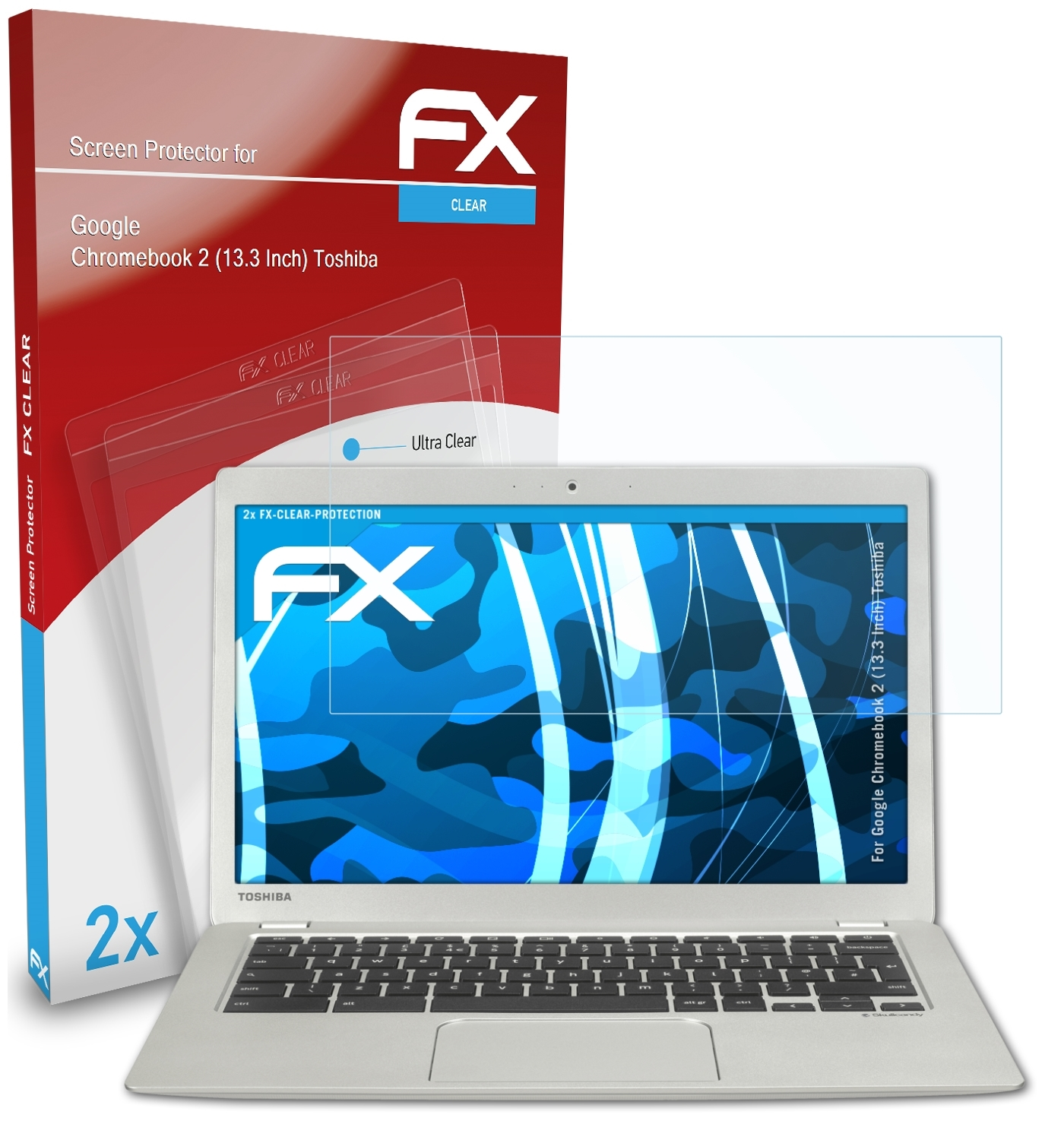 Chromebook Displayschutz(für FX-Clear (Toshiba)) 2 Google ATFOLIX 2x (13.3 Inch)