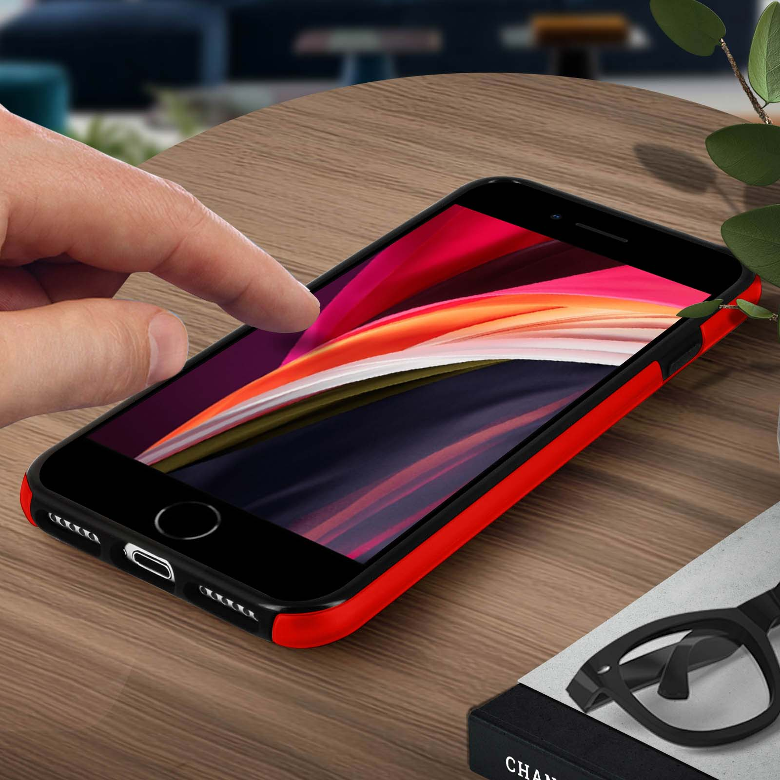 iPhone 2022, Full AVIZAR Rot SE Cover, Rundumschutz Series, Apple,