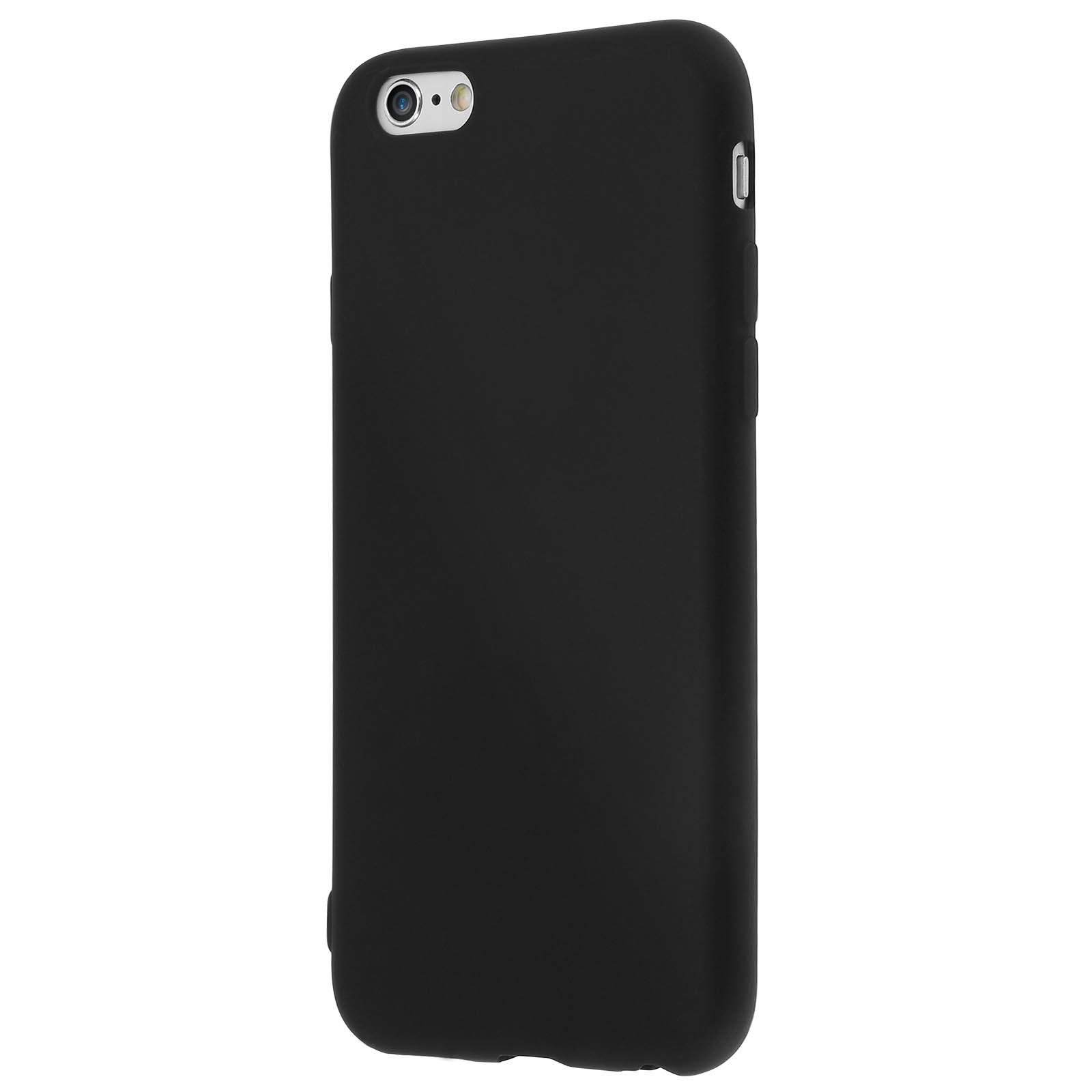 Funda de teléfono negra. La funda es lisa, sin diseño ni patrones.