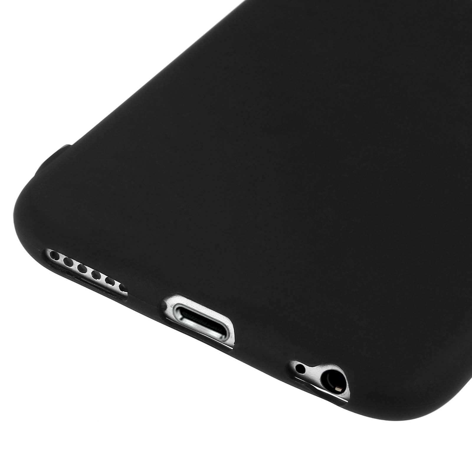 Primer plano de la parte inferior de un teléfono negro, mostrando puertos de carga y auriculares.