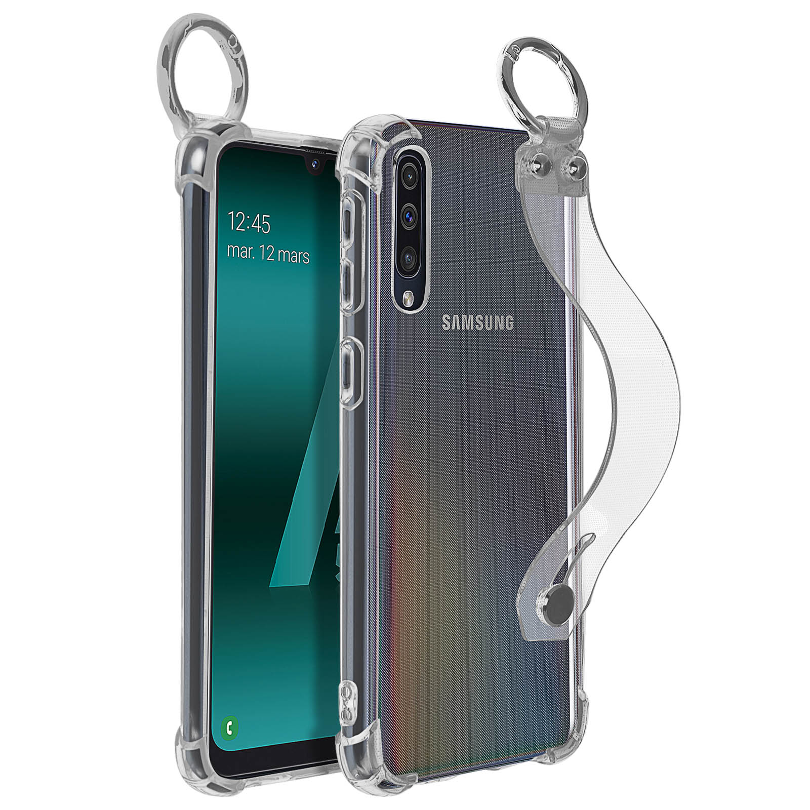 A30s, Series, Transparent Finger-Halterung Backcover, AVIZAR Galaxy Samsung,