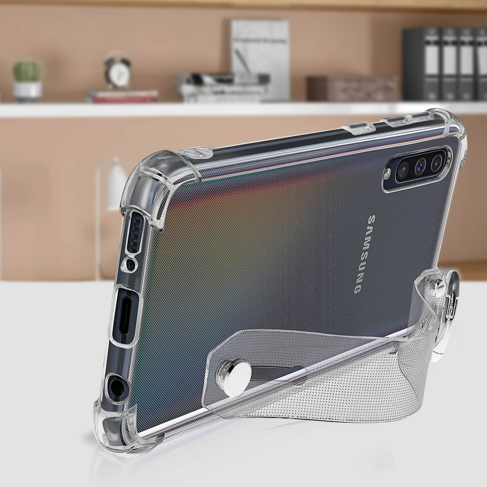 Series, A30s, Transparent Finger-Halterung Galaxy Samsung, Backcover, AVIZAR