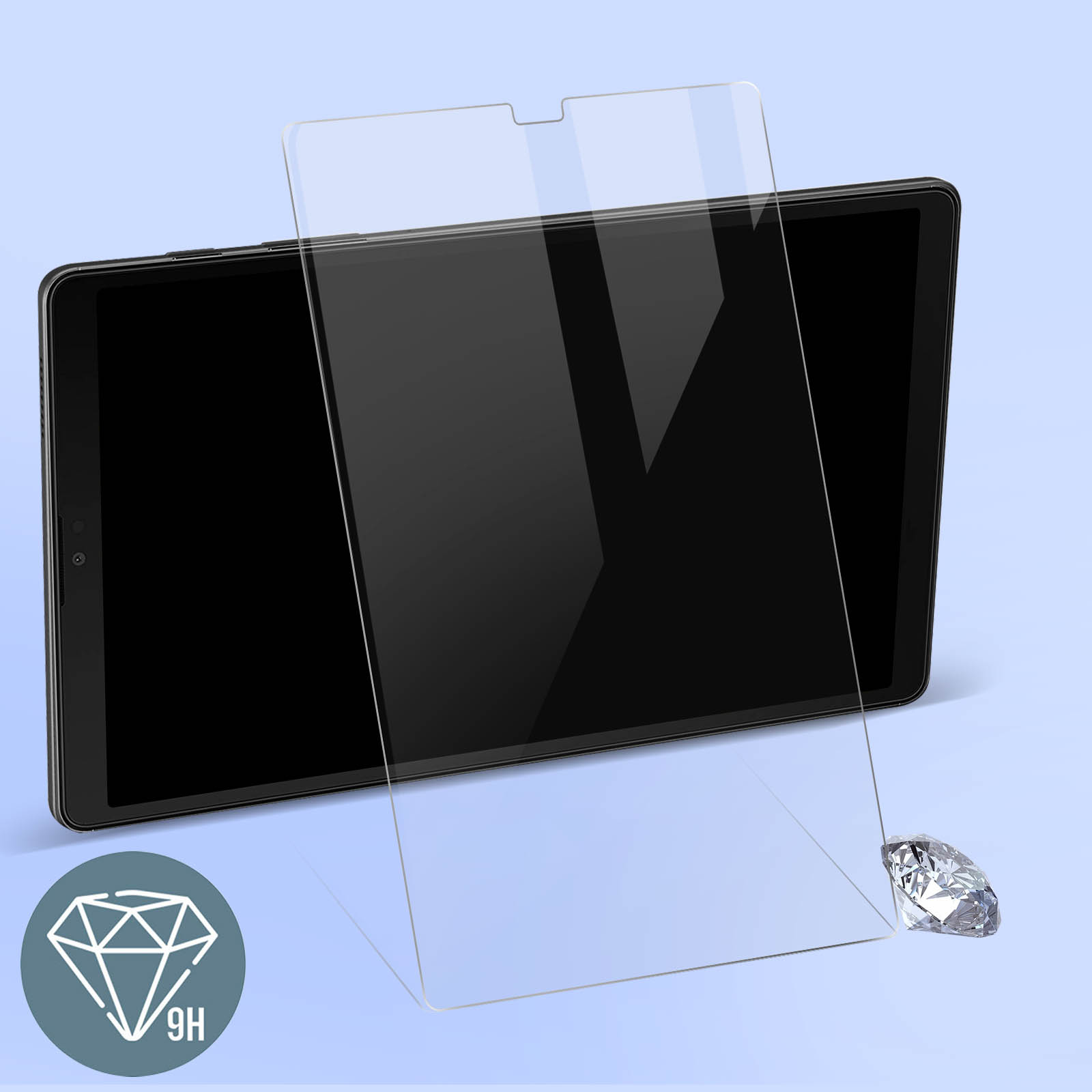 AVIZAR Gehärtetes Glas Galaxy Schutzfolie mit Lite) Glas-Folien(für Härtegrad Tab 9H A7 Samsung