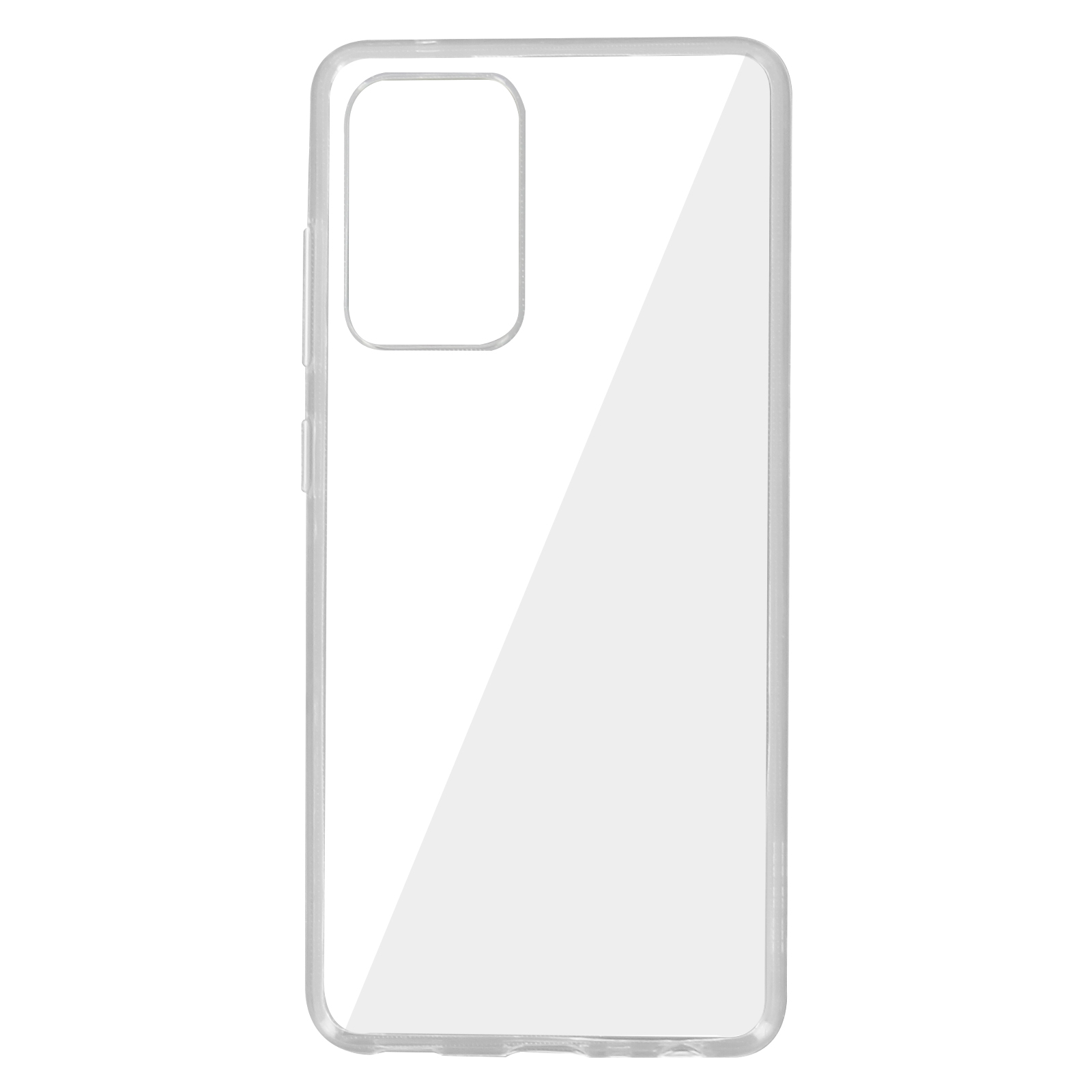 Custodia trasparente per telefono. Ha un ritaglio per la fotocamera.