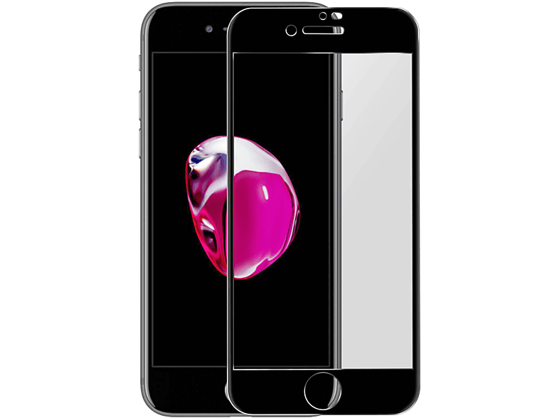 Schwarz iPhone 8 Härtegrad, Apple Glas-Folien(für Schutzfolie 9H mit Gehärtetes Rand Plus) Glas AVIZAR