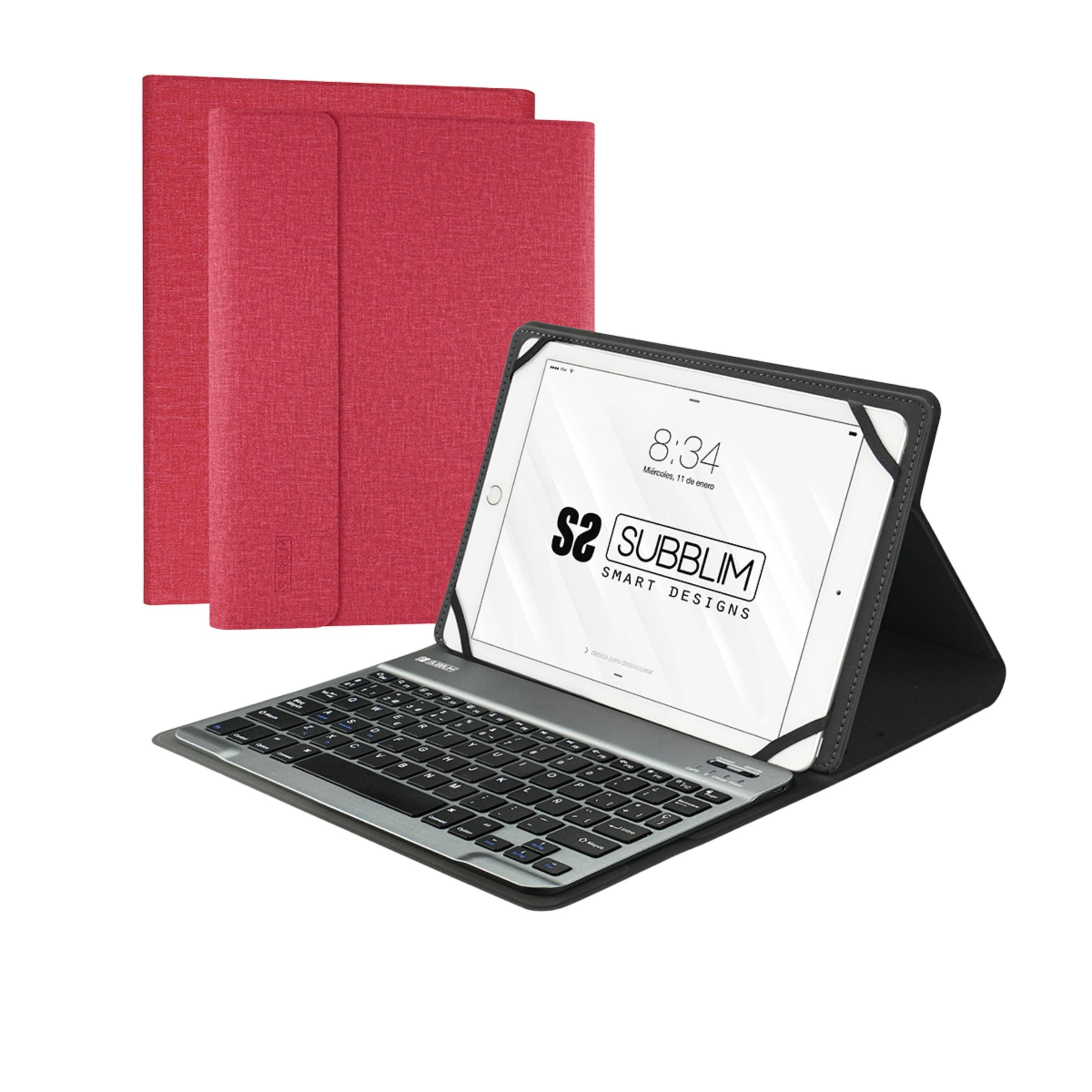 Teclado Bluetooth Pro subblim extended rojo funda con para tablets de 101 10.1 inch universal keytab 10.125.65cm