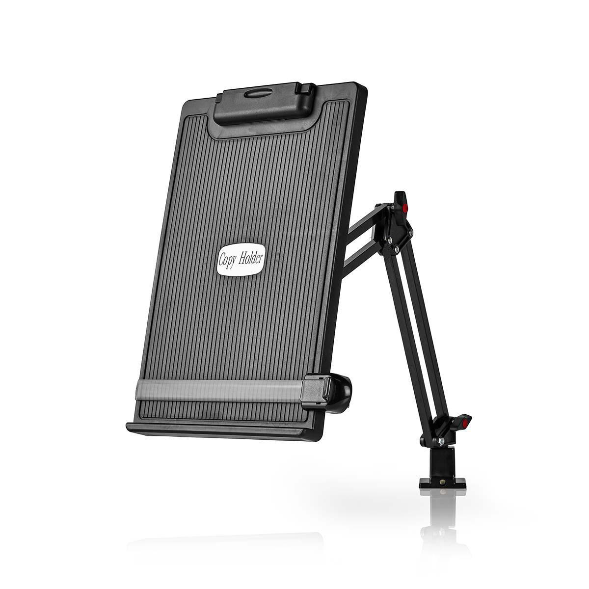 Copy holder on stand. Black and gray with text, 'Copy Holder'.