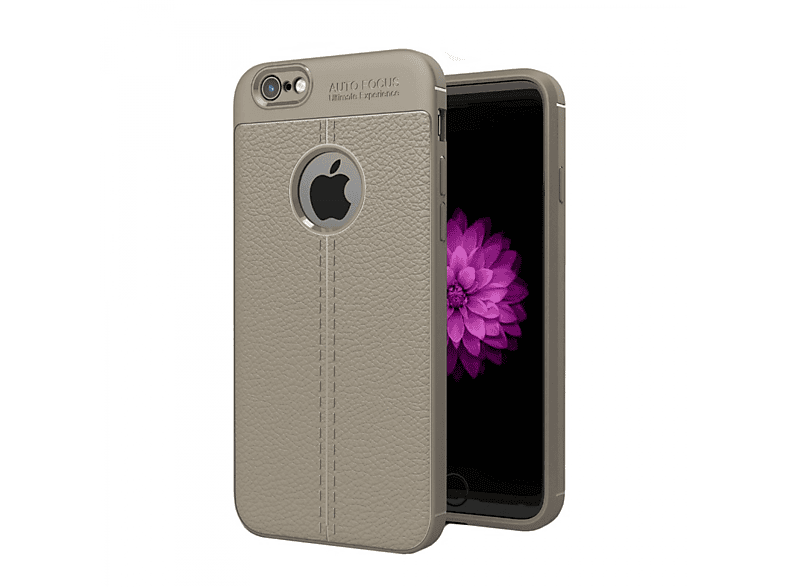 6, Grau, Multicolor CASEONLINE iPhone Apple, Ledermuster Backcover, -