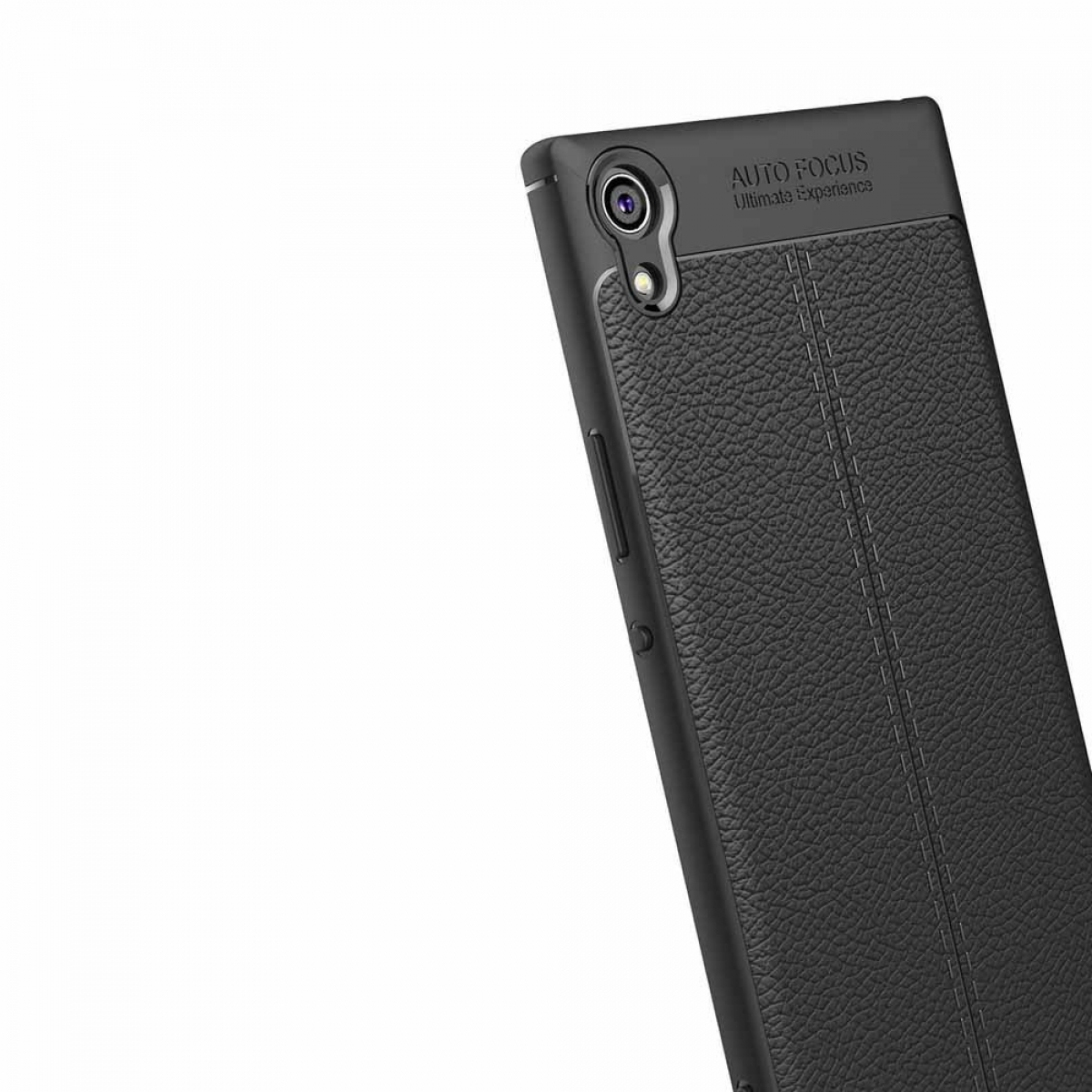 CASEONLINE Ledermuster - Schwarz, Multicolor Xperia XA1, Sony, Backcover