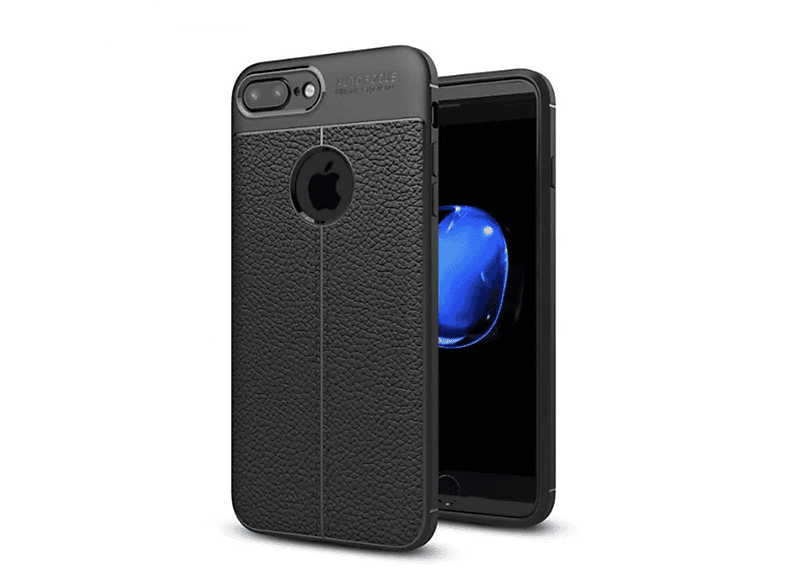 CASEONLINE Ledermuster - Schwarz, Backcover, Apple, iPhone 6 Plus, Multicolor