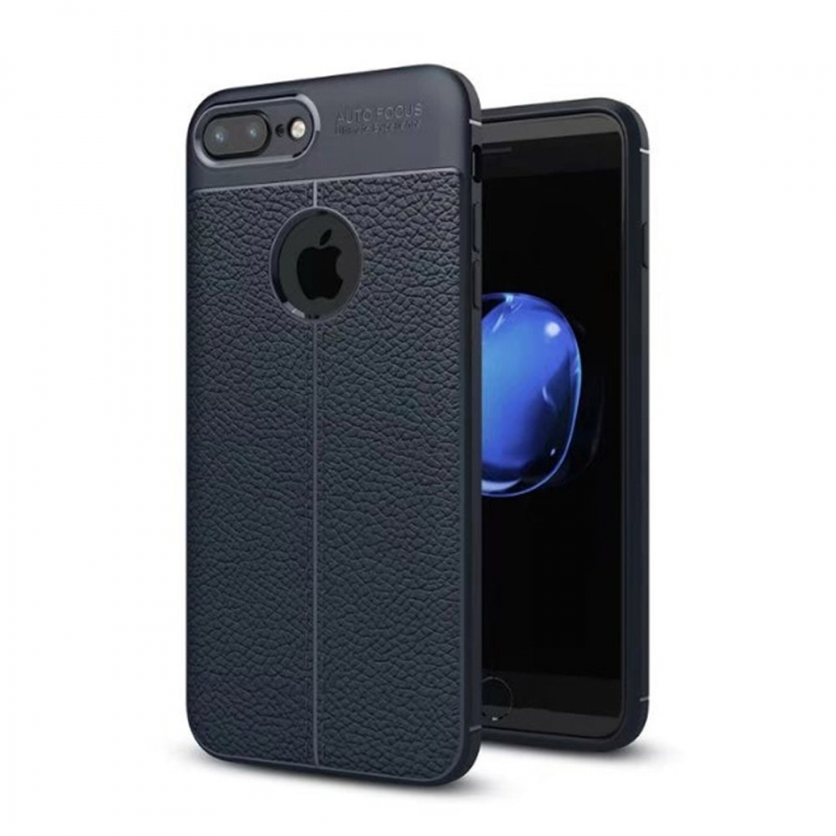 CASEONLINE Ledermuster - Blau, Backcover, Apple, 6 iPhone Multicolor Plus