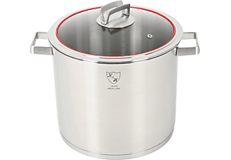K&H Unique Suppentopf mit Glasdeckel, Induktionsgeeignet, Edelstahl rostfrei 18/10 poliert 13Liter 101 Topf Edelstahl