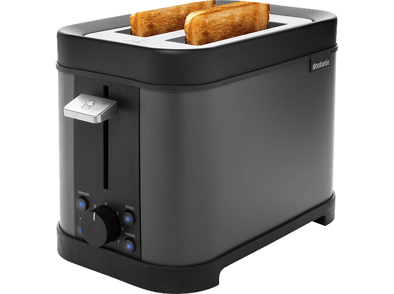 D2-2GY Schlitze: BRABANTIA (900 Watt, Grau 2) Toaster